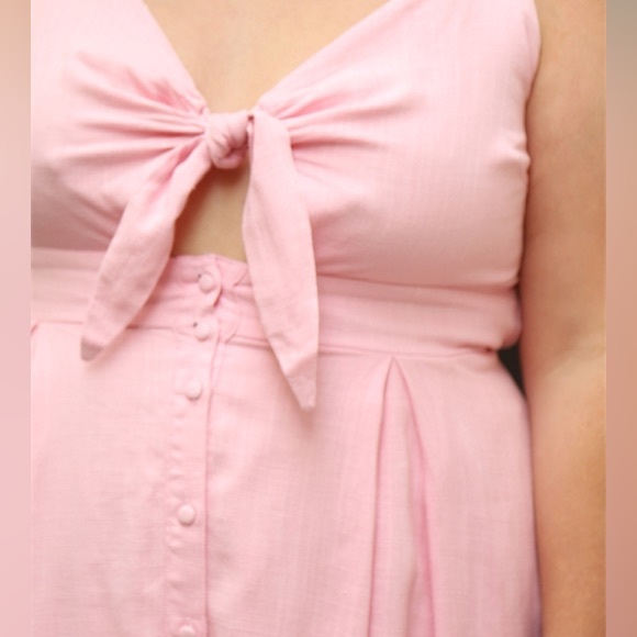 NWT Gilli Pink Plus Size Tie Knot Button Detail Dress . - Picture 4 of 5